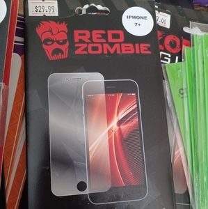 Red Zombie tempered glass screen protector iphone 7+